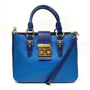 Two tone blue leather Miu Miu